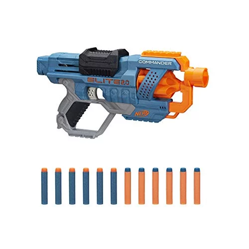Nerf, Lançador de Dardos, Elite 2.0, Commander RD-6 - Tambor Giratório, Inclui 12 Dardos - A partir de 8 Anos