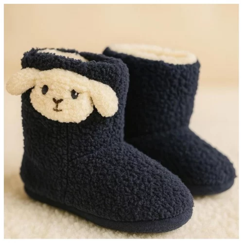 Pantufa Botinha Infantil Menino Menina Antiderrapante Forrada Inverno