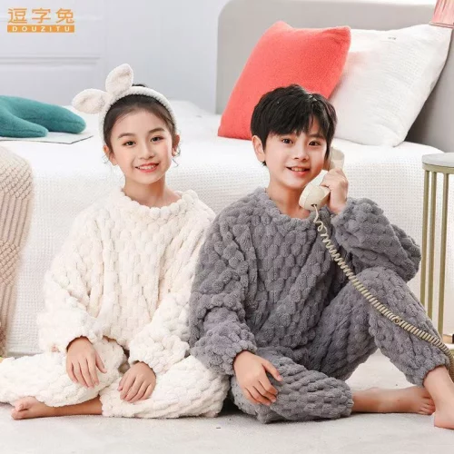 🛍️Pijama Infantil Fleece longa Conjunto Peluciado Inverno Quentinho Frio pra feminino e masculino 5126