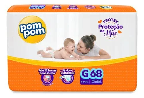 Pom Pom Proteção de Mãe Derma Protek 68 unidades (G)