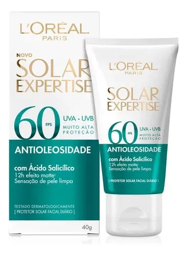 Protetor Solar Antioleosidade Sem Cor FPS60 L'Oréal Paris 40g