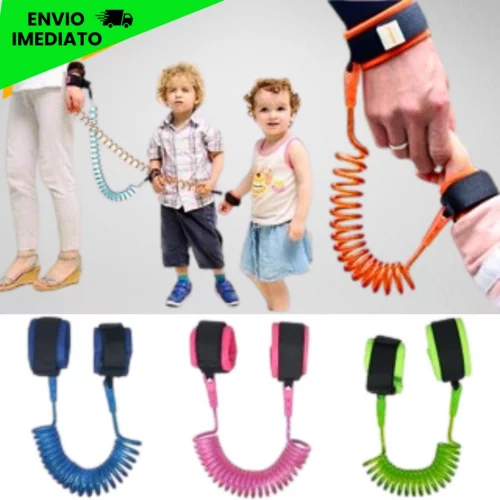🛍️Pulseira de Segurança Infantil c/ Cordão Guia De Pulso Anti Perdido Criança Bebê Até 10 Anos
