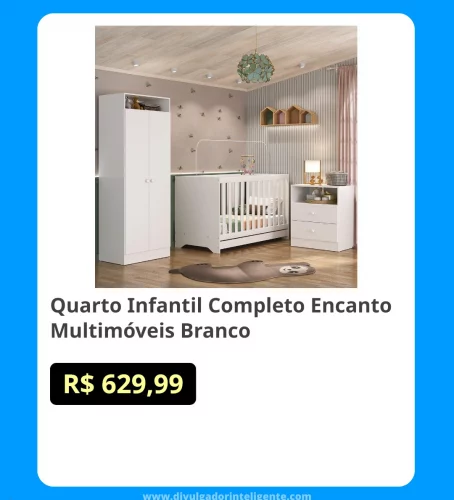 🛍Quarto Infantil Completo Encanto Multimóveis Branco