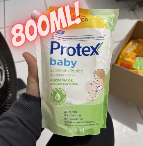 Refil Sabonete Líquido Protex Baby Glicerina Natural 800ml