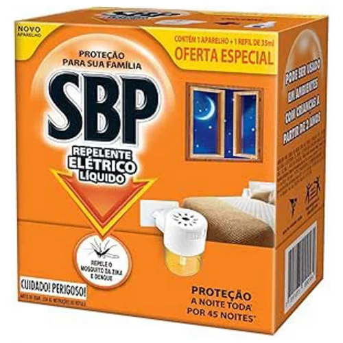 SBP Repelente Elétrico Líquido 45 Noites Novo Aparelho + Refil
