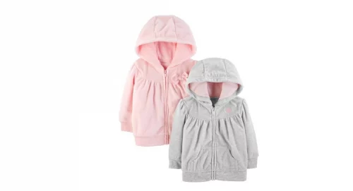 Suéter com capuz Pacote com 2 moletons de lã com zíper Simple Joys by Carter'sMeninas