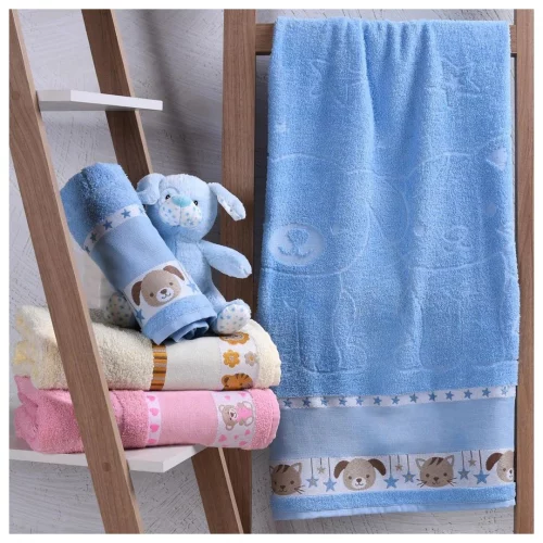 Toalha de Banho Kids Infantil Para Bordar Ponto Cruz 100% Algodão Toque Mágico Toalhas