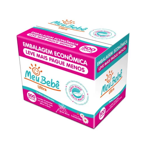 TOALHA UMEDECIDA MEU BEBE ULTRA PACK 500 (10und x 50Fls)