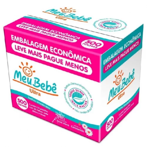 Toalha Umedecida Meu Bebê Utra 500 Folhas