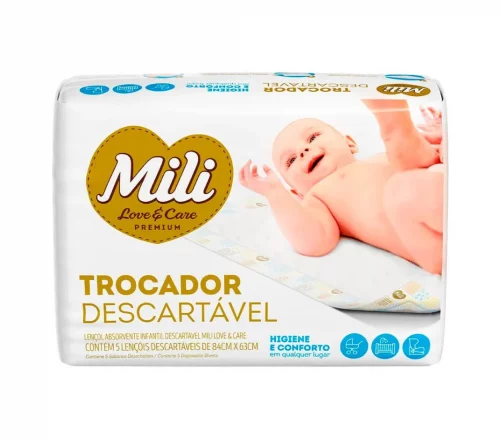 Trocador Descartável Lençol Absorvente Mili 5 unidades
