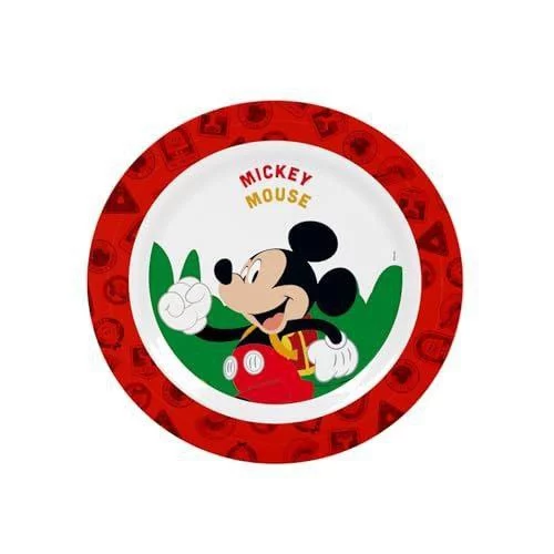 Tuut, Linha Disney, Prato Fundo de Melamine, Mickey, Vermelho, 22cm