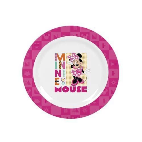 Tuut, Linha Disney, Prato Fundo de Melamine, Minnie, Rosa, 22cm
