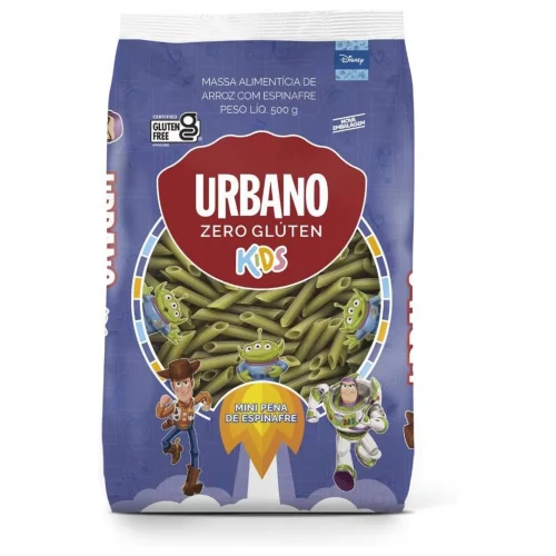 Urbano, Macarrão de Arroz e Espinafre, Mini Pena, Kids - 500g