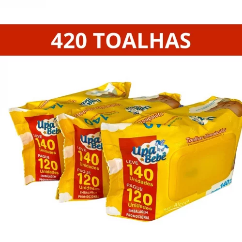 🛍️420 Toalhas Umedecidas/3 Pacotes- Upa Bebê Promoção