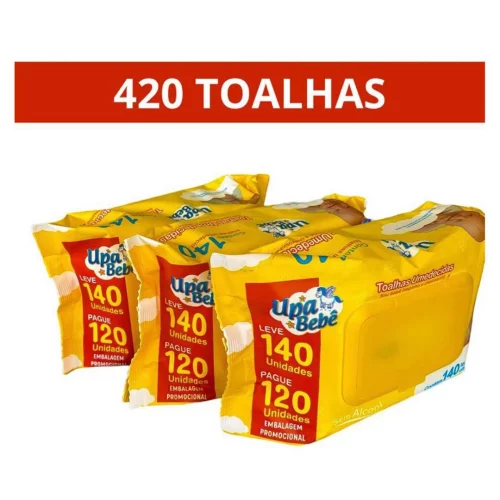 420 Toalhas Umedecidas/3 Pacotes