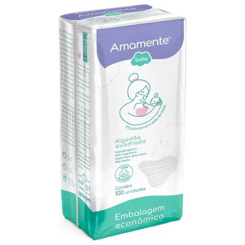Algodão Quadrado Amamente® Baby 100 UN