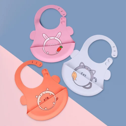🛍️Babador Silicone Bolsa Pega Migalhas Impermeável Bebê Infantil Cata Migalha