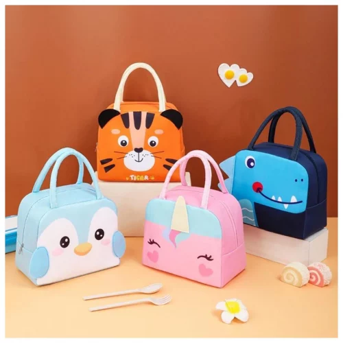 Bolsa Térmica Infantil Lancheira Escolar Marmita Com Estampas Animais 3D