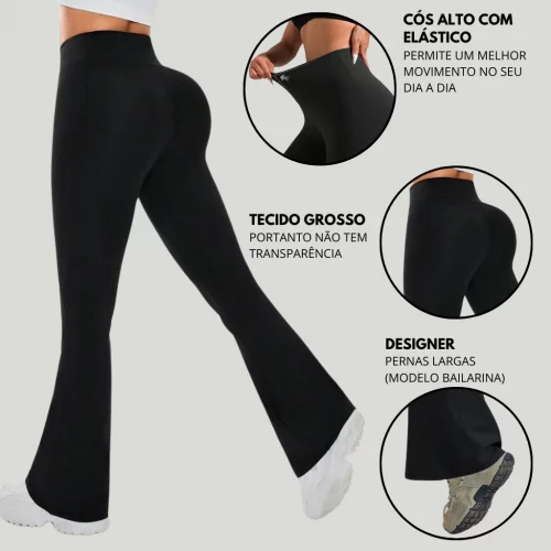 💖 *Calça Feminina Legging Flare Bailarina Cintura Alta*