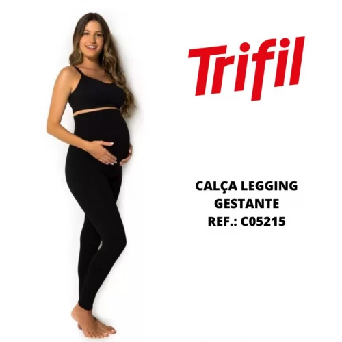 🛍️Calça legging maternidade Trifil 5215 gestante microfibra sem costura