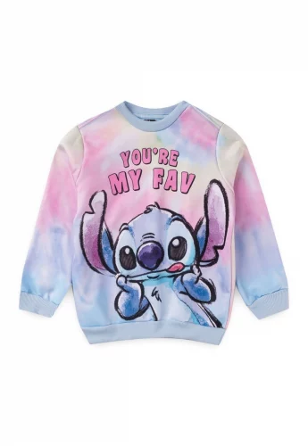 Casaco Infantil Feminino em Moletom Sublimado Stitch Disney®