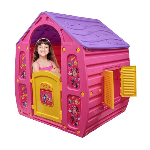Casinha de Brinquedo Infantil Grande Playground Magic House Minnie Rosa