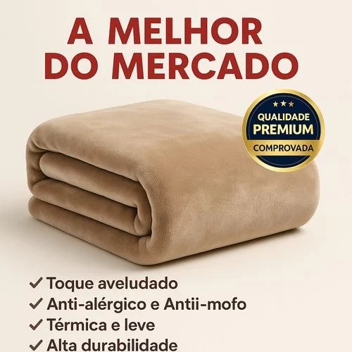 🧡Cobertor Manta Aveludada ESCOLHA SUA COR Plus 2,00 x 1,80 Lisa