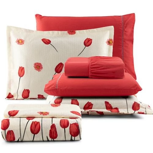 🧡Cobre Leito Casal Queen Piquet 6 Peças Estampado 100% Algodão Colcha Kit