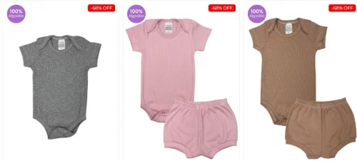 Conjunto Body Bebê Verão 2 Peças - várias cores