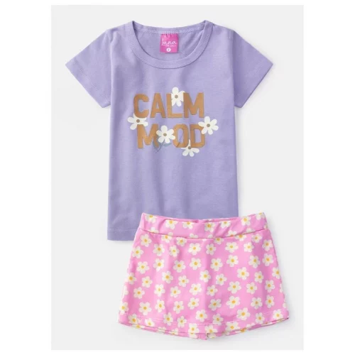 Conjunto Infantil Feminino Calm Mood Lilás 0372 - Laluna
