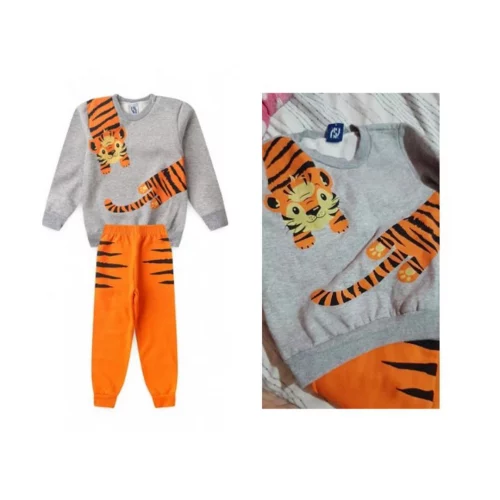 Conjunto Infantil Masculino Tigre De Inverno Tam: 01/02/04/08