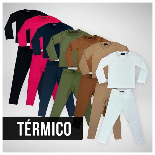 Conjunto Térmica Infantil Juvenil Menina e Menino - Segunda Pele Peluciada - Conjunto Blusa + Calça