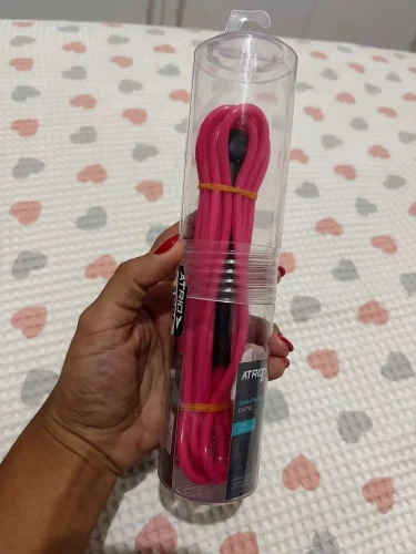 Corda de Pular Plástica com 275cm Rosa Atrio ES122
