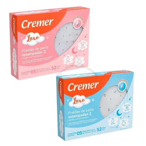 Cremer Fralda Luxo c/ Estampa 5 Unidades