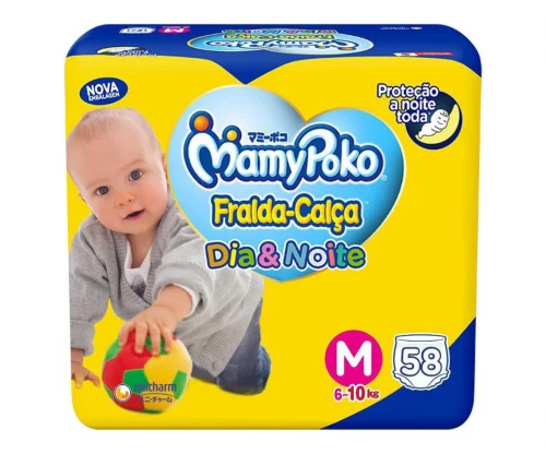 Fralda-Calça MamyPoko Dia&Noite M 58 Unidades