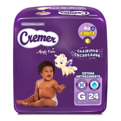 🛍️Fralda Cremer Jumbo G 24 Unidades Grande (g) Sem Gênero