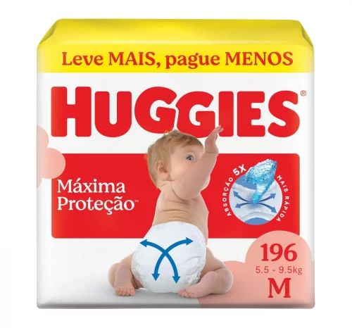 Fralda Huggies Supreme Care M 196 unidades