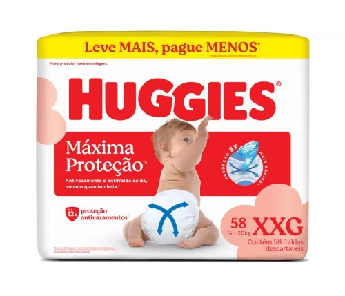 Fralda Huggies Supreme Care XXG com 58