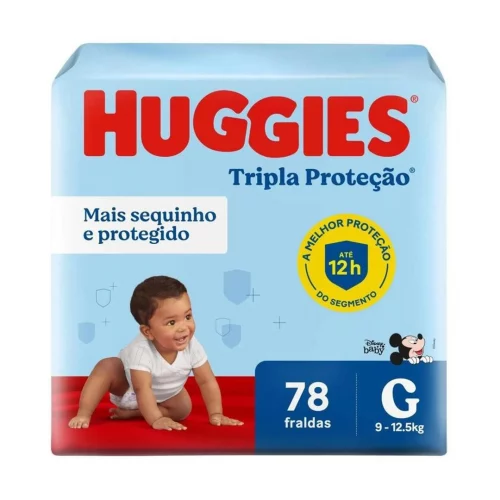 Fralda Huggies Tripla Proteção G 78 Unidades