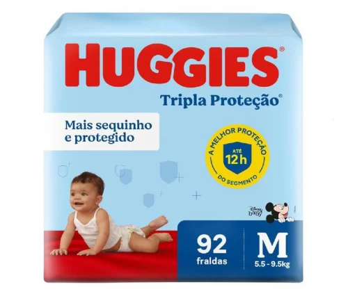 Fralda Huggies Tripla Proteção M 92 Unidades