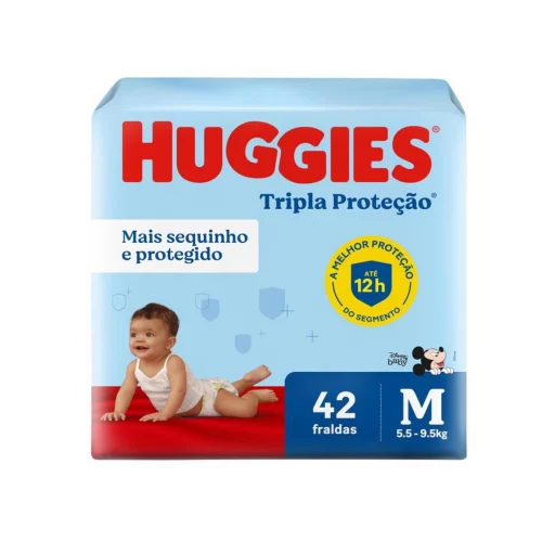 Fralda Huggies Tripla Proteção M com 42 Unidades