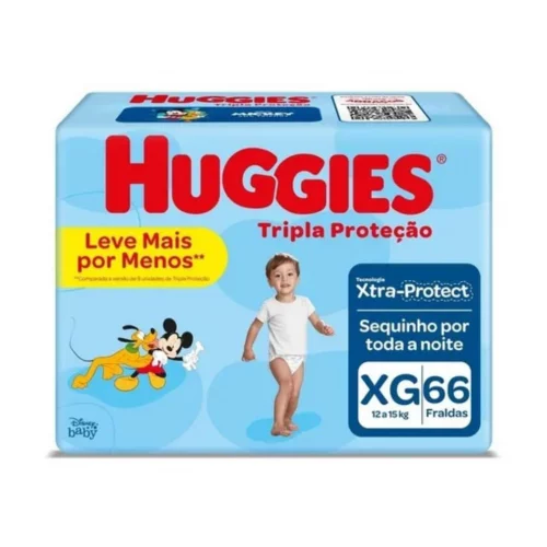 Fralda Huggies Tripla Proteção XG 66 unidades