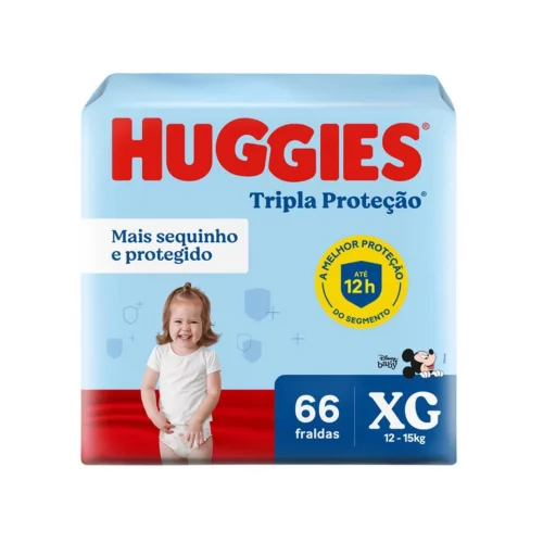 Fralda Huggies Tripla Proteção XG 66 unidades