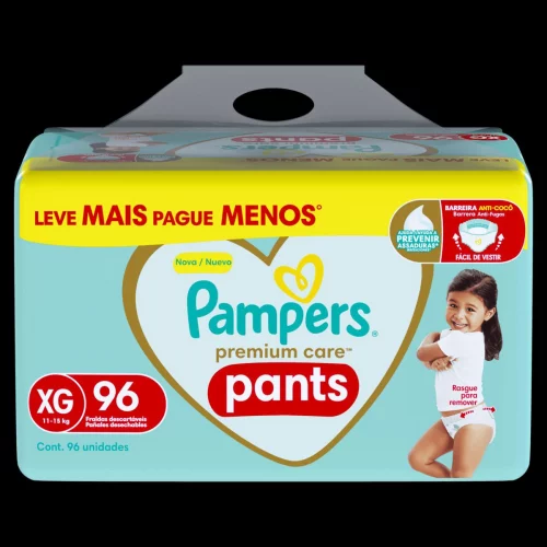 Fralda infantil Pampers Premium Care Pants XG 96 Unidades