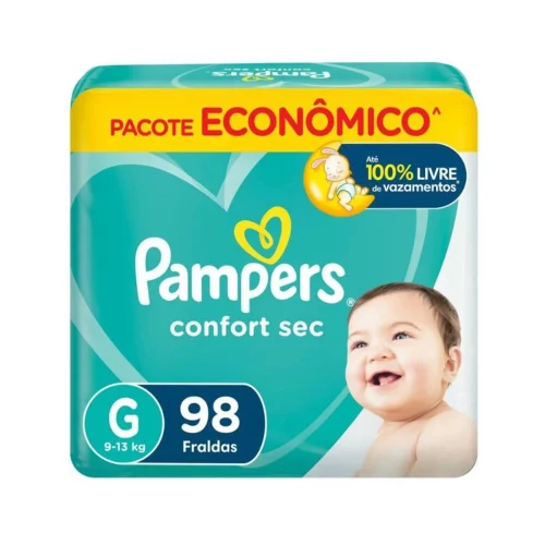 Fralda Pampers Confort Sec Bag Max G 98 Unidades