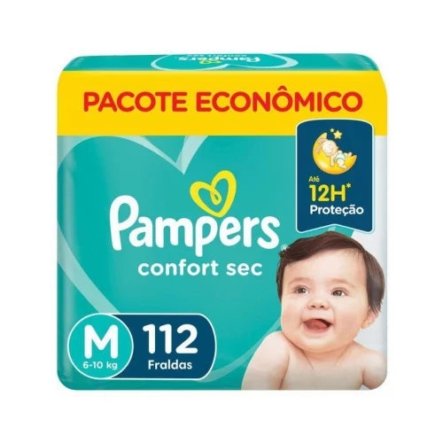 Fralda Pampers Confort Sec Bag Max M 112 Unidades