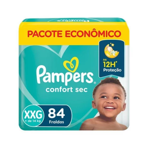 Fralda Pampers Confort Sec Bag Max XXG 84 Unidades