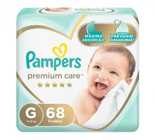 Fralda Pampers Premium Care G 68 unidades