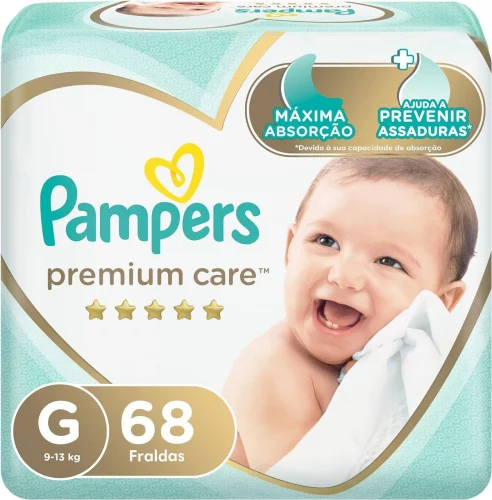 Fralda Pampers Premium Care G 68 unidades