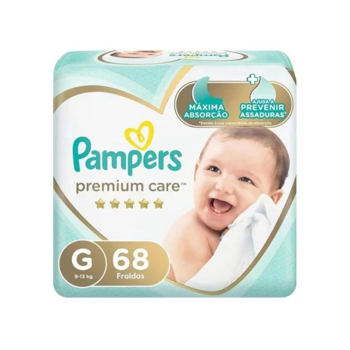 Fralda Pampers Premium Care G 68 unidades